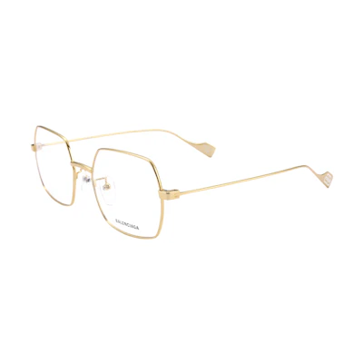 (Women) Balenciaga Optical Glasses Gold Frame Clear Lens Unisex Eyewear BB0090O-003 54