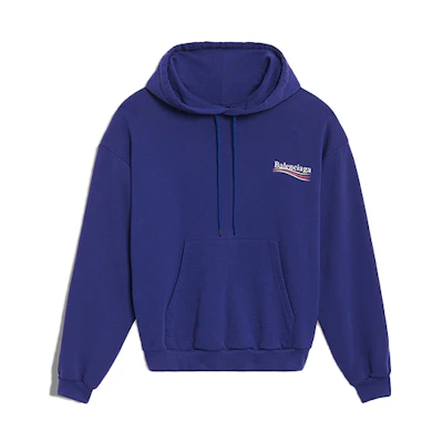 (Women) Balenciaga Oversized Cotton Hoodie Blue 578135TIV531195