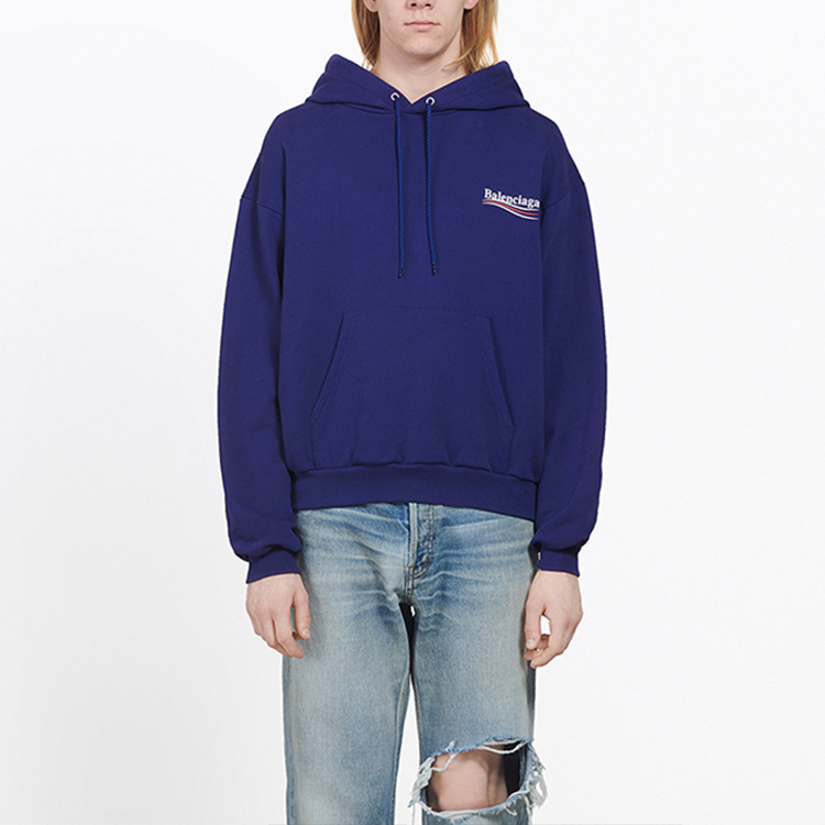 (Women) Balenciaga Oversized Cotton Hoodie Blue 578135TIV531195 圖 4