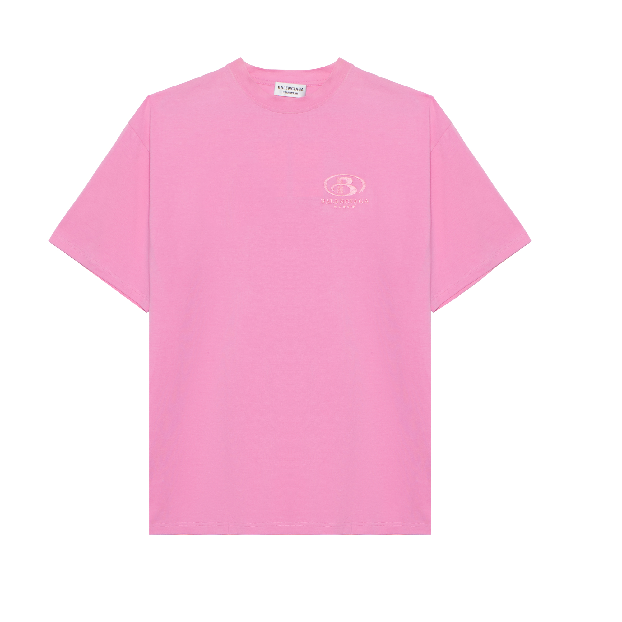 (Women) Balenciaga Oversized Letter Print Pink T-Shirt Casual Tee. 6784304A8B80590