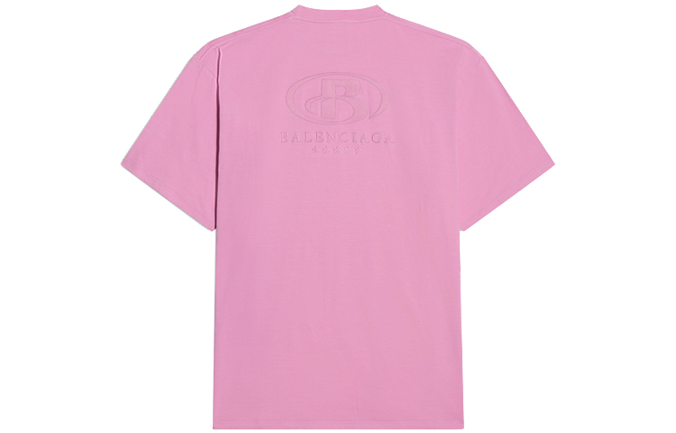 (Women) Balenciaga Oversized Letter Print Pink T-Shirt Casual Tee. 6784304A8B80590 圖 3