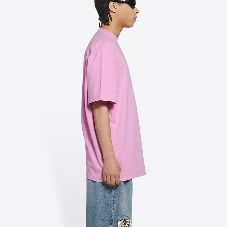 (Women) Balenciaga Oversized Letter Print Pink T-Shirt Casual Tee. 6784304A8B80590 圖 7