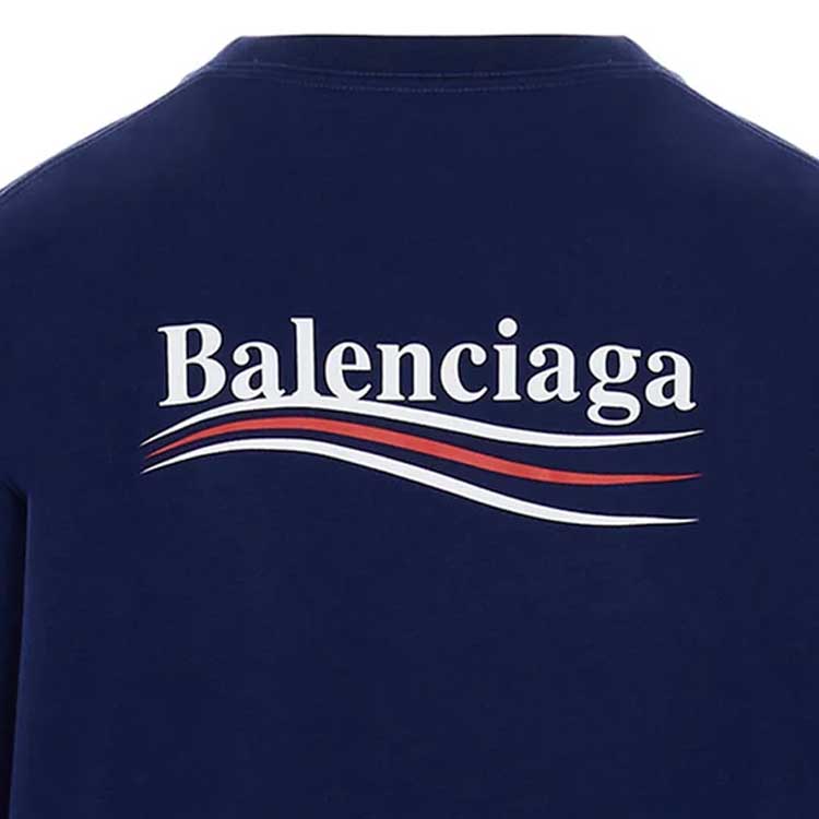 (Women) Balenciaga Oversized Navy Crew Neck Graphic T-Shirt 641655TIV521195 圖 7