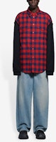 (W) Camisa Manga Larga Oversized de Cuadros Patchwork Roja Balenciaga FW21. 658936TBM238521 Sizing (W) Camisa Manga Larga Oversized de Cuadros Patchwork Roja Balenciaga FW21. 658936TBM238521