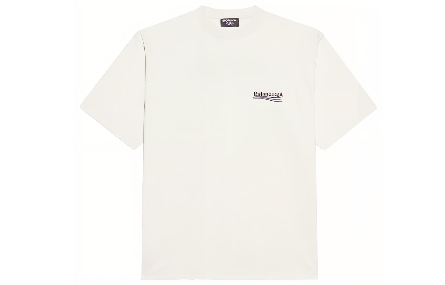 (Women) Balenciaga Oversized White T-Shirt with Embroidery Logo Design. 641655TKVJ19084 圖 2