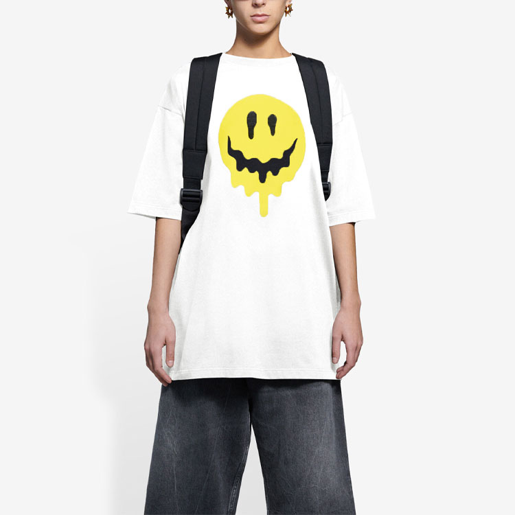 (Women) Balenciaga Oversized White T-Shirt with Melted Smiley Print. 641655TKVA18639 圖 4