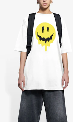 (W) バレンシアガ オーバーサイズ ホワイトTシャツ メルテッドスマイリープリント 641655TKVA18639 Shop (W) バレンシアガ オーバーサイズ ホワイトTシャツ メルテッドスマイリープリント 641655TKVA18639