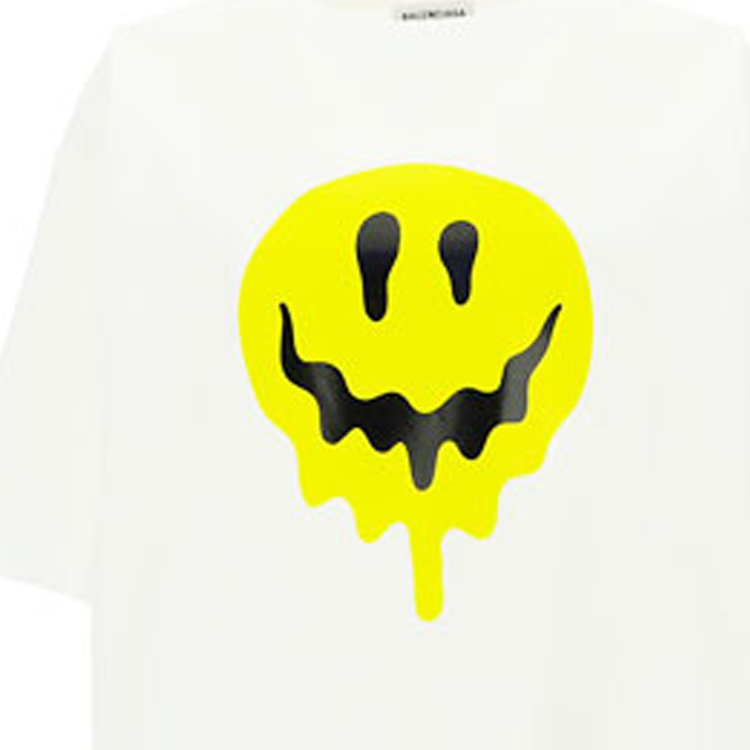 (Women) Balenciaga Oversized White T-Shirt with Melted Smiley Print. 641655TKVA18639 圖 8