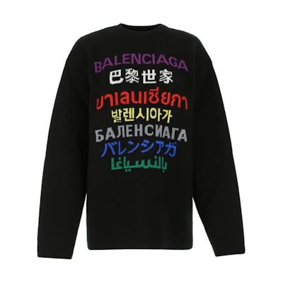 (Women) Balenciaga Oversized Wool-Blend Sweater in Black. 650350T15952771