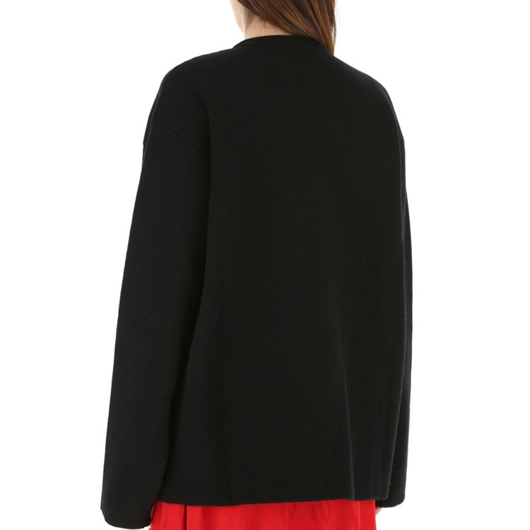 Details for (W) 발렌시아가 오버사이즈 울 블렌드 스웨터 블랙. 650350T15952771