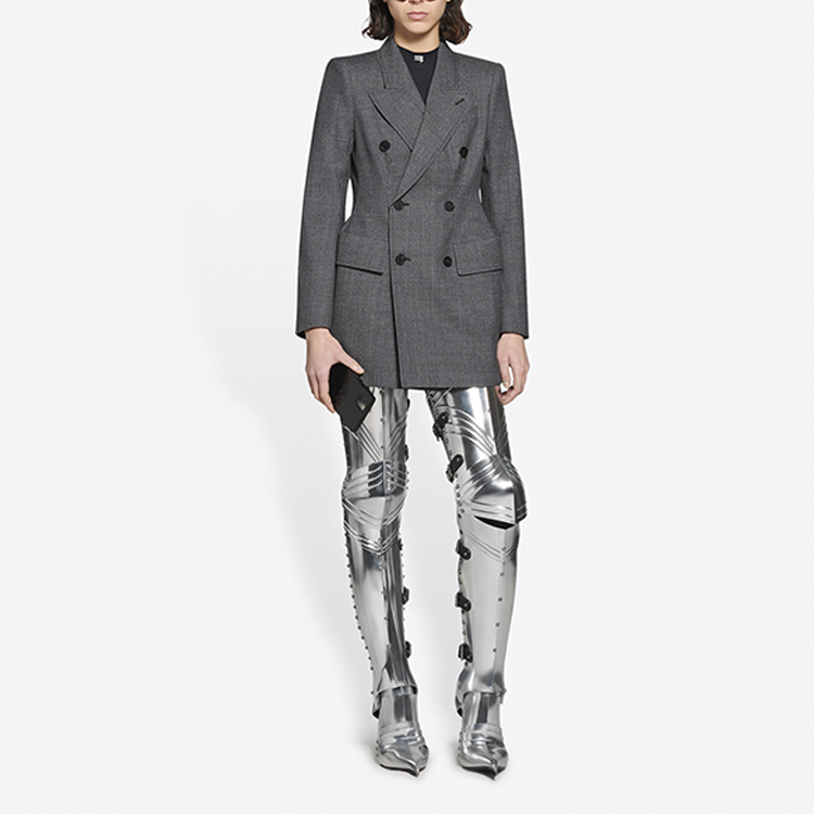 Lookbook (W) 巴黎世家灰色宽松羊毛西装外套 571279TGT141269