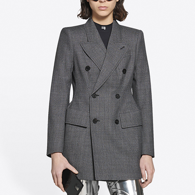 Details for (W) 巴黎世家灰色宽松羊毛西装外套 571279TGT141269