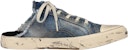 (W) Balenciaga Paris Mule Denim Usang 'Biru' 693952W3RCL4090