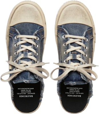 (W) Balenciaga Paris Mule Denim Usang 'Biru' 693952W3RCL4090 Shop (W) Balenciaga Paris Mule Denim Usang 'Biru' 693952W3RCL4090