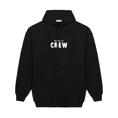 (Women) Balenciaga Paris Crew Logo Hoodie Women in Black 578135TIV751070