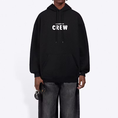 (Women) Balenciaga Paris Crew Logo Hoodie Women in Black 578135TIV751070 Shop (Women) Balenciaga Paris Crew Logo Hoodie Women in Black 578135TIV751070