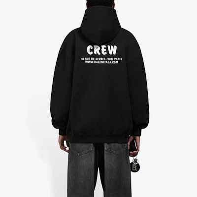 (Women) Balenciaga Paris Crew Logo Hoodie Women in Black 578135TIV751070 Details for (Women) Balenciaga Paris Crew Logo Hoodie Women in Black 578135TIV751070