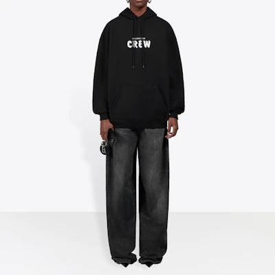 (Women) Balenciaga Paris Crew Logo Hoodie Women in Black 578135TIV751070 Sizing (Women) Balenciaga Paris Crew Logo Hoodie Women in Black 578135TIV751070