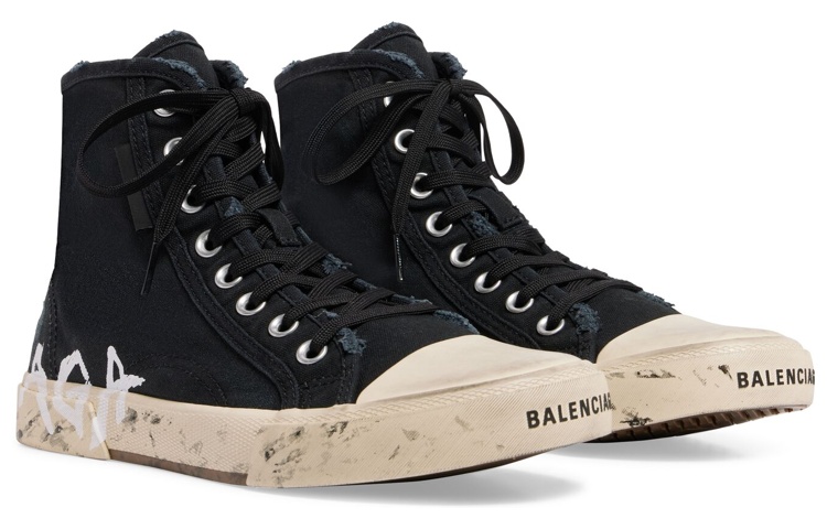 Lookbook (W) Balenciaga Paris Graffiti Hoge Sneaker ''Zwart Wit'' 688756W3RR41099