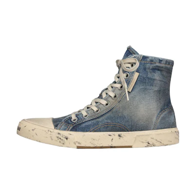 (W) Balenciaga Paris High 'Destroyed - Denim'