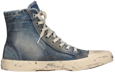 (W) Balenciaga Paris High 'Destroyed - Denim' Lelaki Kasut Tinggi Label Gaya 688756-W3RCL-4090 Order (W) Balenciaga Paris High 'Destroyed - Denim' Lelaki Kasut Tinggi Label Gaya 688756-W3RCL-4090