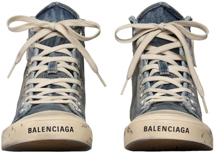 (W) Balenciaga Paris High 'Destroyed - Denim' Lelaki Kasut Tinggi Label Gaya 688756-W3RCL-4090 Shop (W) Balenciaga Paris High 'Destroyed - Denim' Lelaki Kasut Tinggi Label Gaya 688756-W3RCL-4090