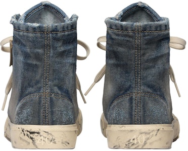 (W) Balenciaga Paris High 'Destroyed - Denim' Lelaki Kasut Tinggi Label Gaya 688756-W3RCL-4090 Details for (W) Balenciaga Paris High 'Destroyed - Denim' Lelaki Kasut Tinggi Label Gaya 688756-W3RCL-4090