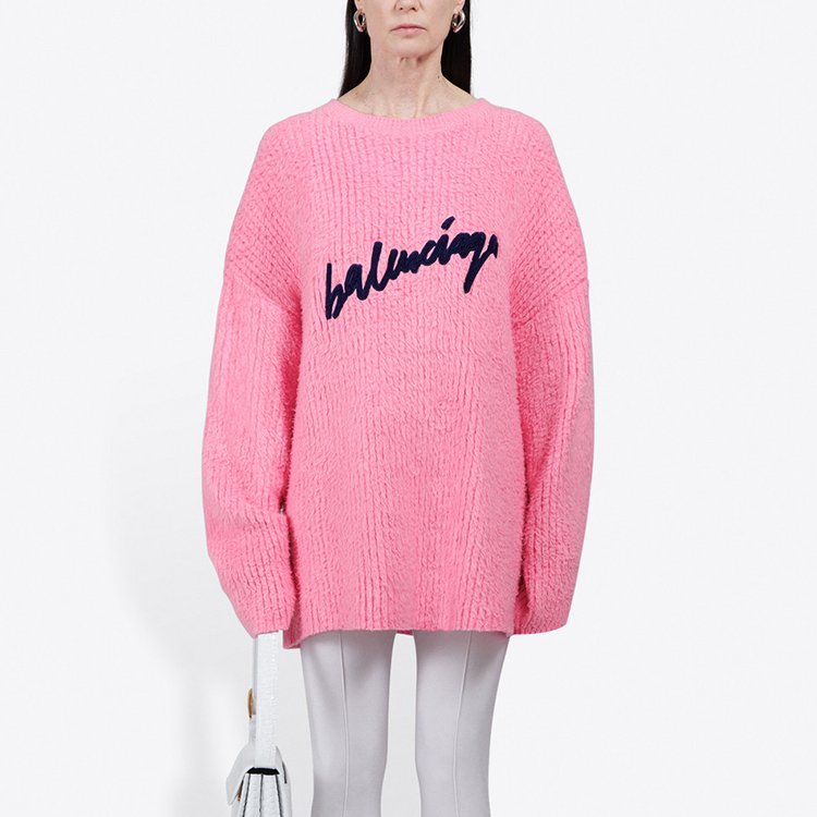 (Women) Balenciaga Paris Logo Pink Crewneck Sweater 628736T31825630 圖 4
