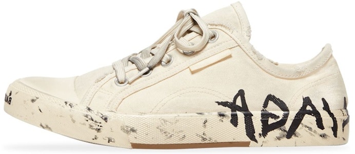 (W) 巴黎世家巴黎低帮破坏风涂鸦白色棉质橡胶运动鞋 688757W3RR59010 Buy (W) 巴黎世家巴黎低帮破坏风涂鸦白色棉质橡胶运动鞋 688757W3RR59010