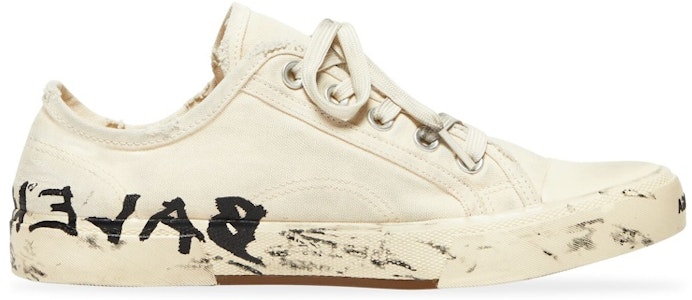 (W) 巴黎世家巴黎低帮破坏风涂鸦白色棉质橡胶运动鞋 688757W3RR59010 Order (W) 巴黎世家巴黎低帮破坏风涂鸦白色棉质橡胶运动鞋 688757W3RR59010