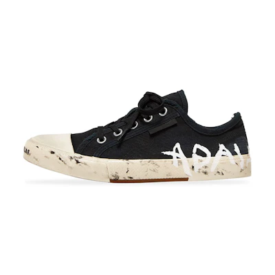 (W) Balenciaga Paris Low Top Graffiti Sneakers 'Black and White Destroyed Cotton'