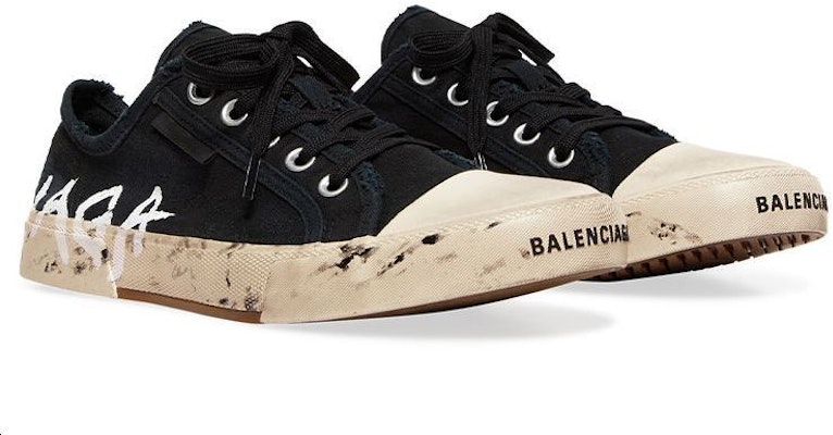 (W) Balenciaga Paris Low Top Graffiti Sneakers 'Hitam Putih Kapas Rosak' 688757W3RR51099 Shop (W) Balenciaga Paris Low Top Graffiti Sneakers 'Hitam Putih Kapas Rosak' 688757W3RR51099