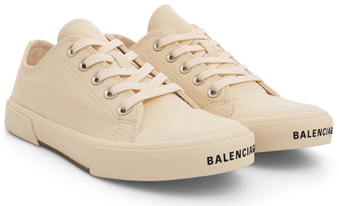 巴黎世家 Paris 棉布 低幫繫帶 時尚板鞋 女款 白色 Lookbook 巴黎世家 Paris 棉布 低幫繫帶 時尚板鞋 女款 白色