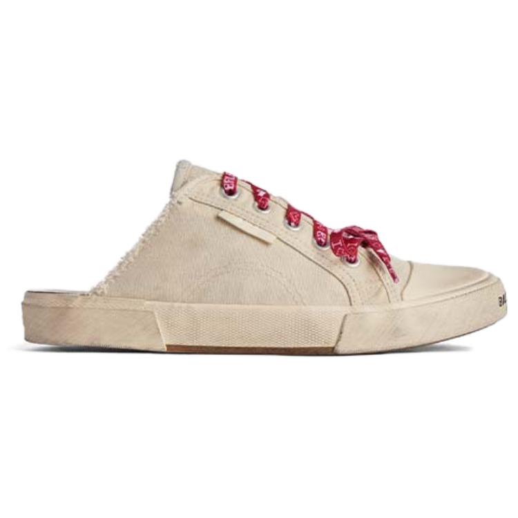 (Women) Balenciaga Paris Mules 'White Destroyed Cotton and White Rubber' 693952W3PA59060