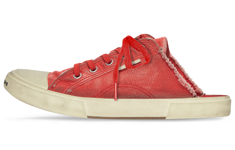 (W) Balenciaga Paris Sneaker Mule 'Destroyed - Red'