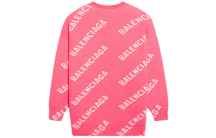 Lookbook (W) 발렌시아가 핑크 올오버 로고 크루넥 스웨터 620983T15675621