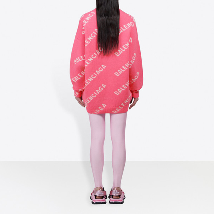 Purchase (W) 발렌시아가 핑크 올오버 로고 크루넥 스웨터 620983T15675621