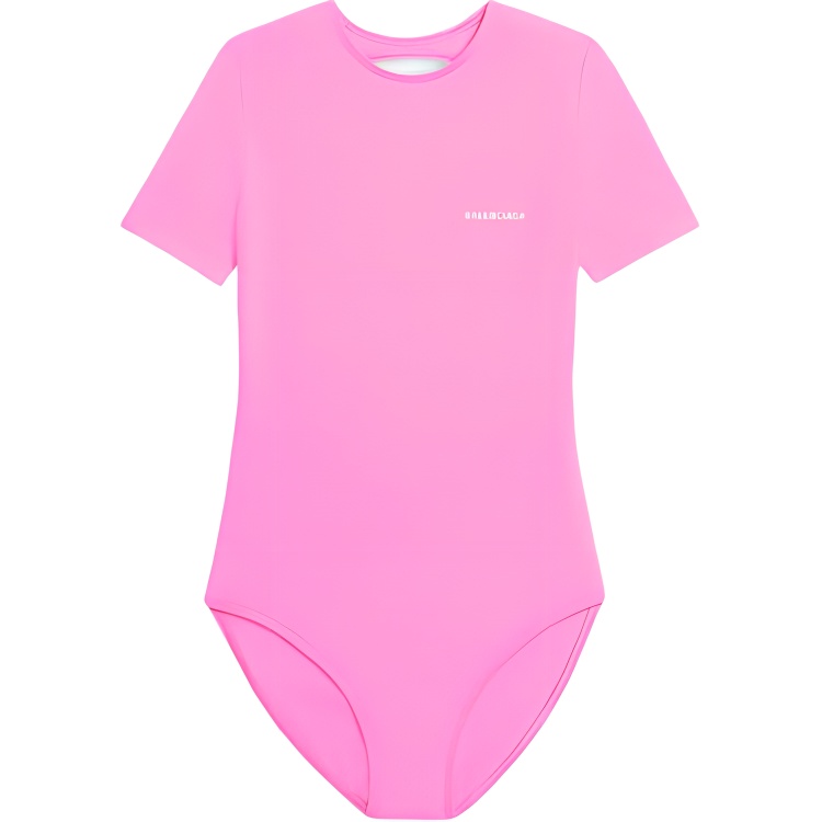 (Women) Balenciaga Pink Backless Swimwear with Letter Logo Design. 6570213A9B75600
