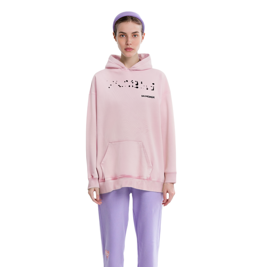(Women) Balenciaga Pink Hoodie with Solid Color Logo Print 578135TOVO63204 圖 4