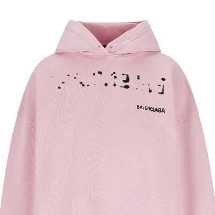 (Women) Balenciaga Pink Hoodie with Solid Color Logo Print 578135TOVO63204 圖 5