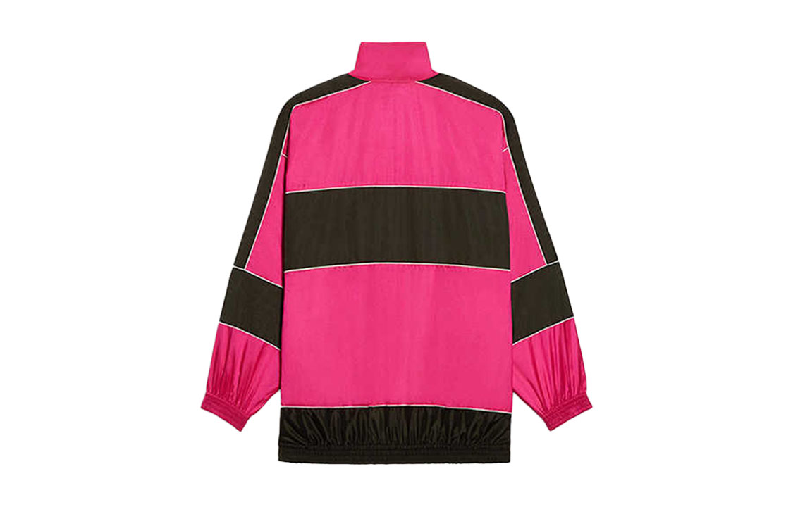 Lookbook (Women) Balenciaga Pink Letter Print Zip Jacket Loose Fit 622998TIO545510