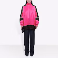 Shop (W) Balenciaga 粉色字母印花拉鍊外套寬鬆版型 622998TIO545510