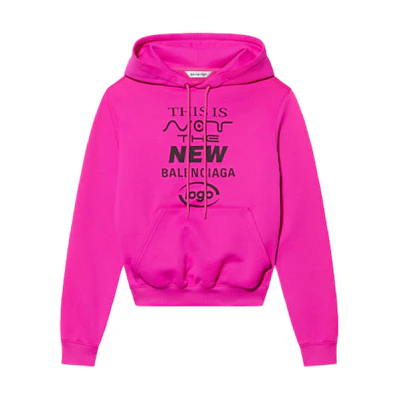 (Women) Balenciaga Pink Logo Drawstring Hoodie Pullover Sweater. 657683TKVE36817