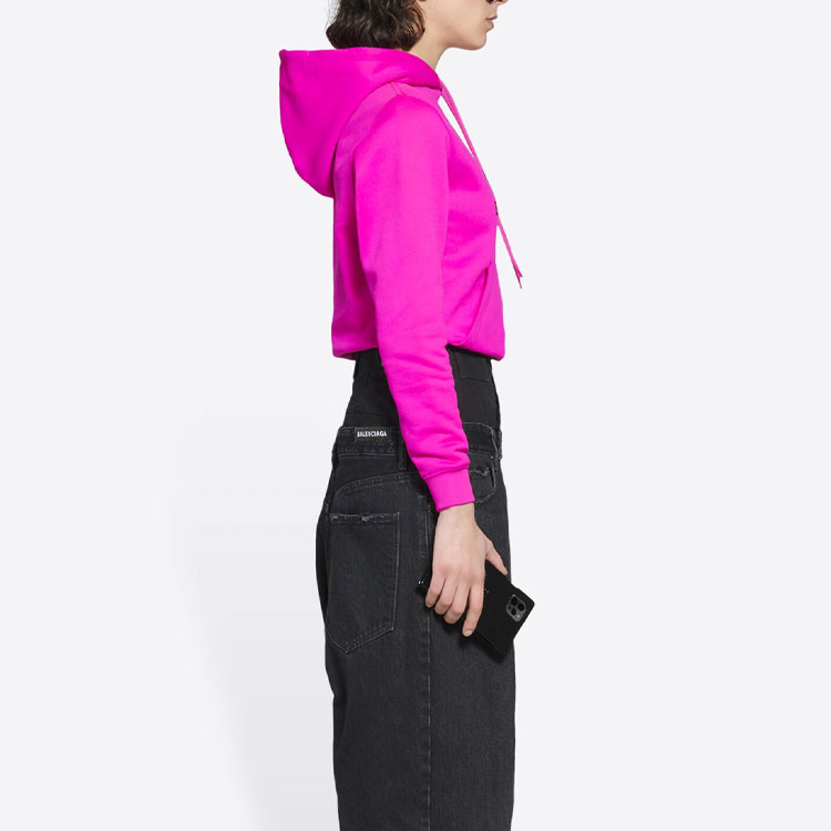 (Women) Balenciaga Pink Logo Drawstring Hoodie Pullover Sweater. 657683TKVE36817 圖 6