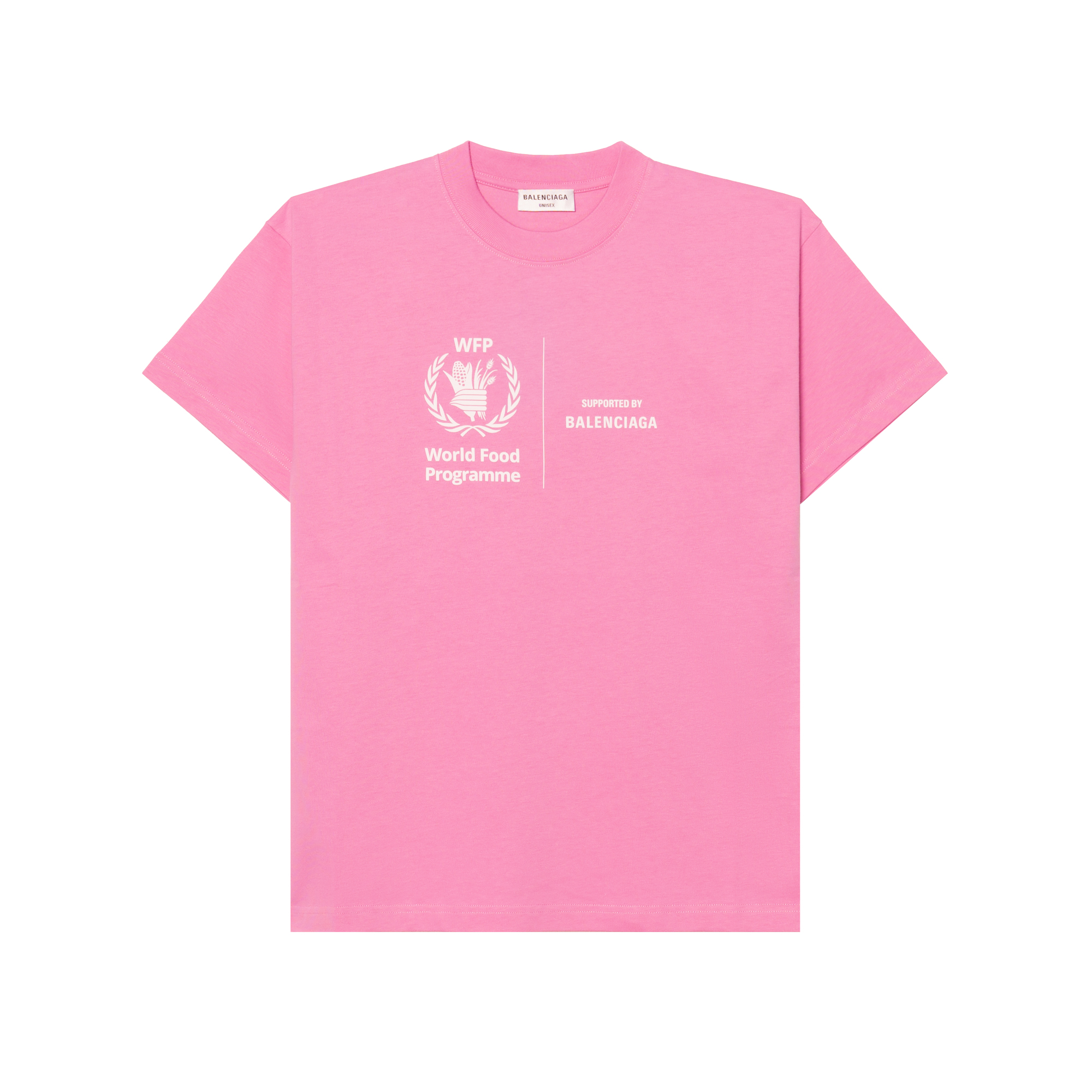 (Women) Balenciaga Pink Logo Print Short Sleeve T-Shirt Regular Fit 612965THV845621