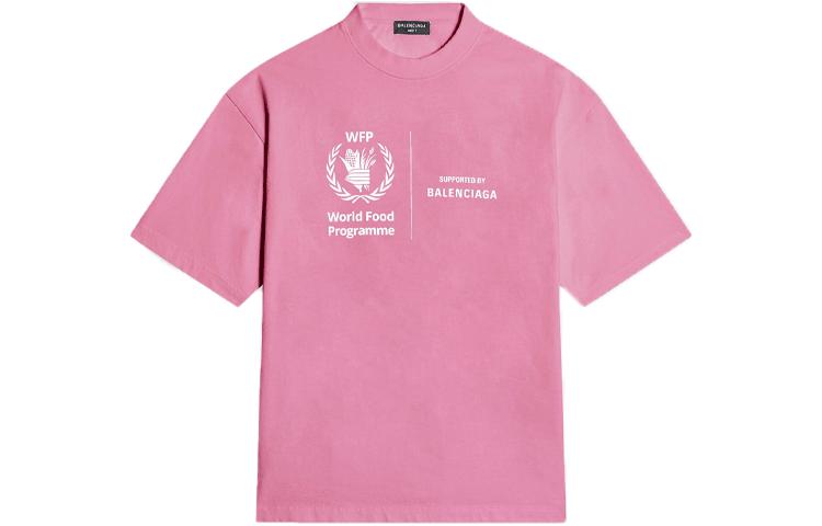 (Women) Balenciaga Pink Logo Print Short Sleeve T-Shirt Regular Fit 612965THV845621 圖 2