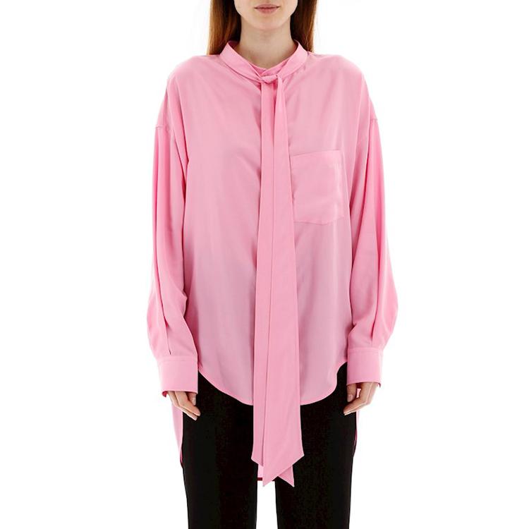 Lookbook (W) Balenciaga 粉色長袖休閒襯衫 後背Logo印花 520497TFO025630