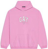 (Women) Balenciaga Pink Oversized Hoodie with Letter Print Design. 651799TLV540586 (Women) Balenciaga Pink Oversized Hoodie with Letter Print Design. 651799TLV540586