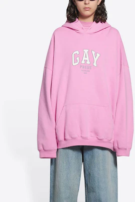 (W) Balenciaga Hoodie Pink Oversized Wanita dengan Cetakan Huruf. 651799TLV540586 Shop (W) Balenciaga Hoodie Pink Oversized Wanita dengan Cetakan Huruf. 651799TLV540586