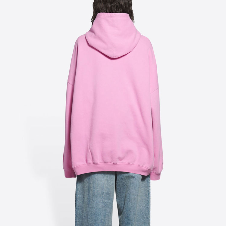 (Women) Balenciaga Pink Oversized Hoodie with Letter Print Design. 651799TLV540586 圖 5
